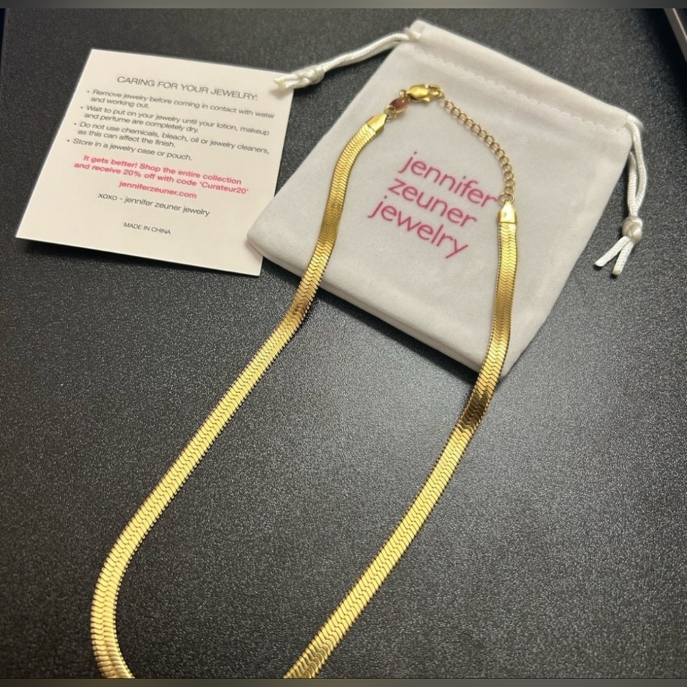 Jennifer Zeuner Adjustable 14kt Gold Overlay Necklace NIP